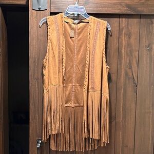 Fringed Tan Vest